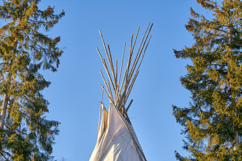 Gemeinde St._Englmar Landkreis Straubing-Bogen Maibrunn Waldwipfelweg Tipi (Dirschl Johann) Deutschland SR